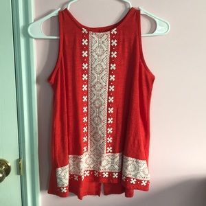 Girls red and white tank top